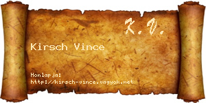 Kirsch Vince névjegykártya