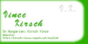 vince kirsch business card
